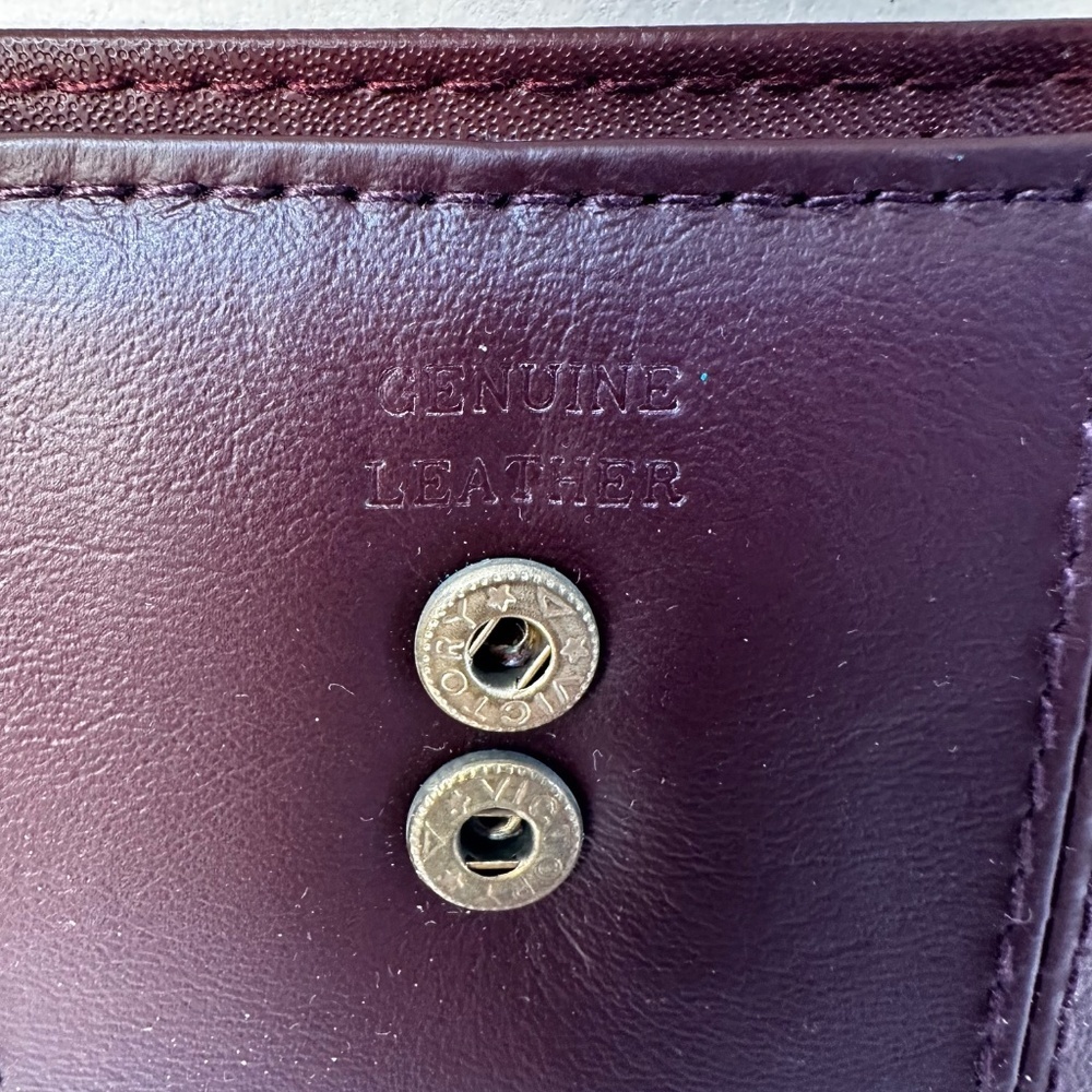 Vintage Genuine Leather Calculator Checkbook Clutch ACI 80s Brown Wallet - Picture 5 of 7